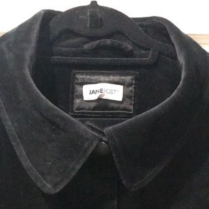 Jane Post black velvet coat.